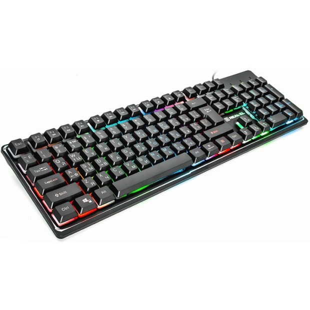 Клавиатура проводная игровая REAL-EL Comfort 7011 Backlit RGB (Чёрный)