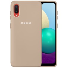 Силіконовий Оригінальний 360 Чохол Лого Samsung Galaxy A02 (2021) (Бежевий)