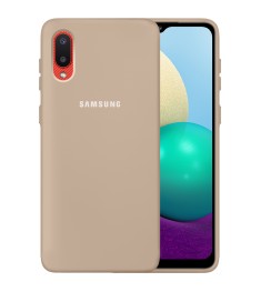 Силіконовий Оригінальний 360 Чохол Лого Samsung Galaxy A02 (2021) (Бежевий)