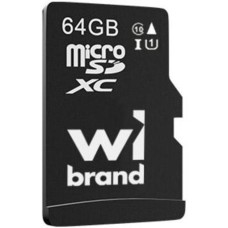 Карта памяти Wibrand MicroSDXC 64Gb (Class 10) + SD-адаптер