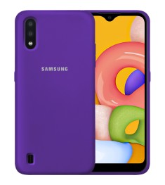 Силикон Original 360 Case Logo Samsung Galaxy A01 (2020) (Фиолетовый)