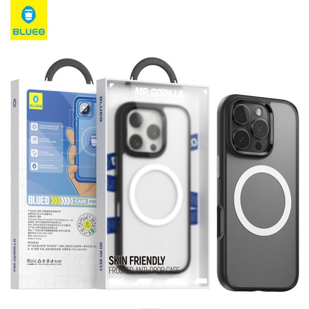 Чохол Blueo Skin Friendly Anti-Drop з MagSafe для Apple iPhone 16 Pro Max (чорний)