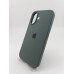 Силіконовий оригінальний чохол округлої форми для Apple iPhone 16 (55) темно-зеленого кольору