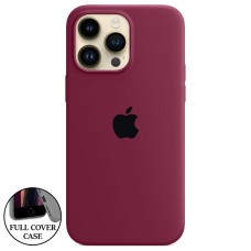 Силіконовий Original Round чохол для Apple iPhone 14 Pro Max (57) Марсала.