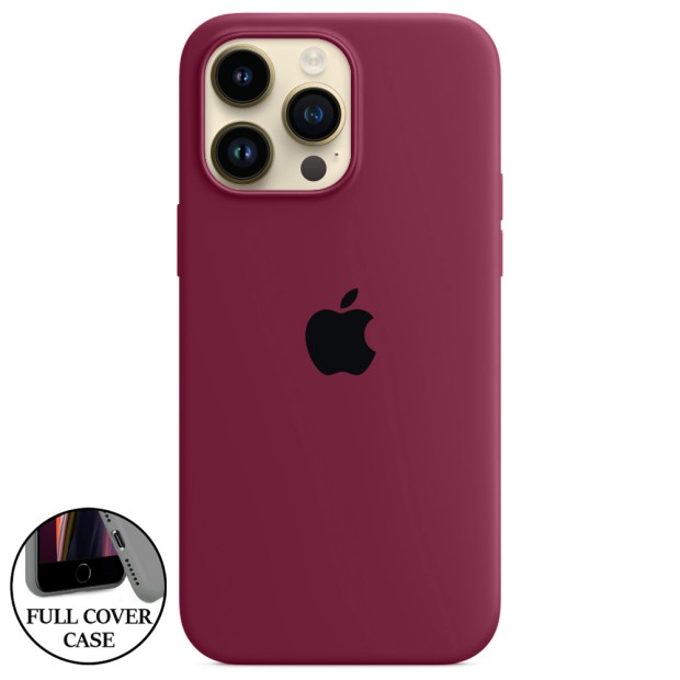Силикон Original Round Case Apple iPhone 14 Pro Max (57) Marsala