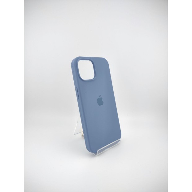 Силіконовий оригінальний чохол круглої форми для Apple iPhone 15 (зимовий блакитний)