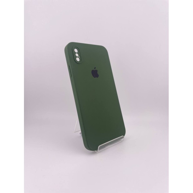 Силіконовий Оригінальний Чохол з Квадратними Закругленими Краями для Apple iPhone XS Max (73) Лісовий Зелений