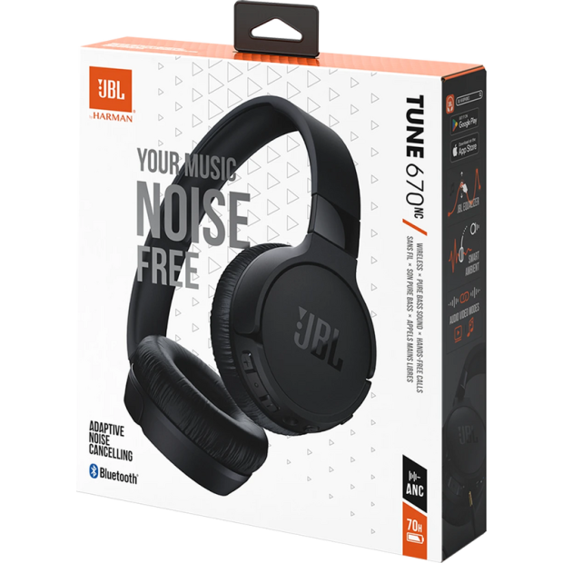 Бездротові накладні навушники-гарнітура JBL Tune 670NC (Чорний) Бездротові накладні навушники-гарнітура JBL Tune 670NC (Чорний)