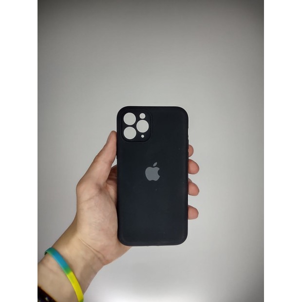 Оригінальний силіконовий чохол Square RoundCam для Apple iPhone 11 Pro (07) чорний.