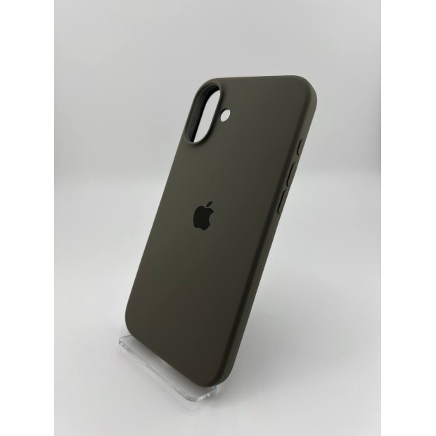 Силіконовий оригінальний круглий чохол для Apple iPhone 16 Plus (19) темно-сірий