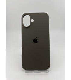 Силіконовий оригінальний круглий чохол для Apple iPhone 16 Plus (19) темно-сірий..
