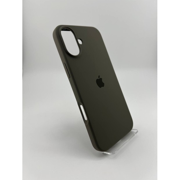 Силіконовий оригінальний круглий чохол для Apple iPhone 16 Plus (19) темно-сірий