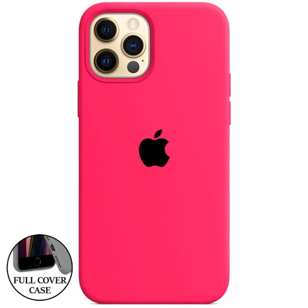 Силіконовий оригінальний круглий чохол для Apple iPhone 12  /  12 Pro (31) рожевий Barbie