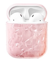 Футляр для наушников Clear Case Apple Airpods Marble (Pink)