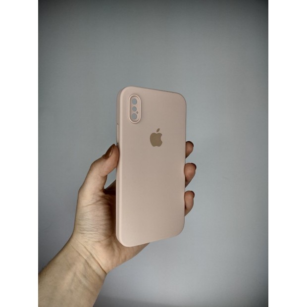 Силикон Original Square RoundCam Case Apple iPhone X / XS (08) Pink Sand