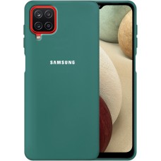 Силикон Original 360 Case Logo Samsung Galaxy A12 (2020) (Тёмно-зелёный)