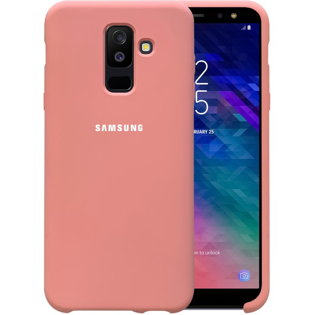Силикон Original Case Logo Samsung Galaxy A6 Plus (2018) A605 (Розовый) (уценка) 1 категория