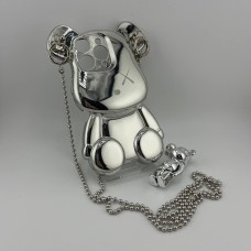 Чехол Teddy Bear Case with Strap iPhone 15 Pro Max (Silver)