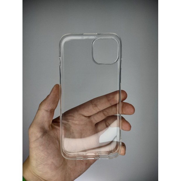 Чехол силиконовый WS Apple iPhone 15 Plus (Прозрачный)