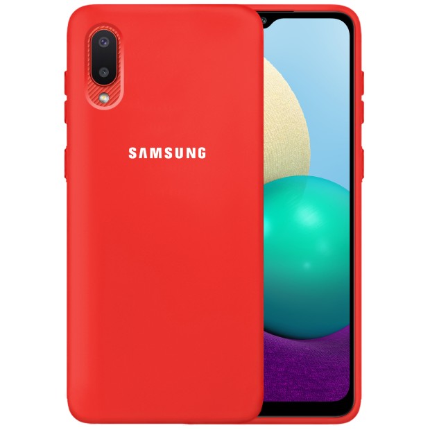 Силікон Original 360 Case Logo Samsung Galaxy A02 (2 021) (Червоний)