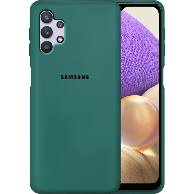 Силикон Original Case Samsung Galaxy A32 (2021) (Тёмно-зелёный)