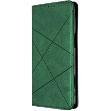 Чехол-книжка Leather Book Samsung Galaxy A12 (2020) (Тёмно-зелёный)