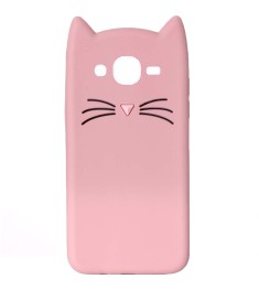 Силикон Kitty Case Samsung Galaxy J7 (2015) J700 (Розовый)