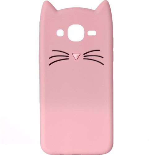 Силикон Kitty Case Samsung Galaxy J7 (2015) J700 (Розовый)