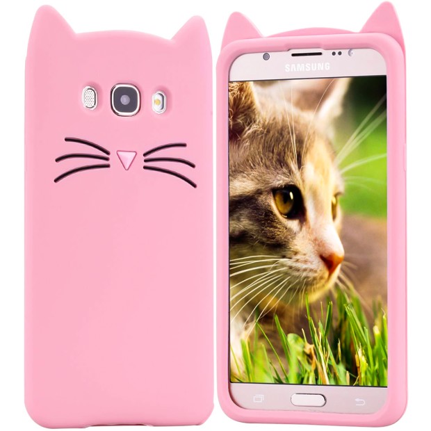 Силиконовый чехол Kitty Case Samsung Galaxy J7 (2016) J710 (розовый)