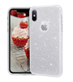 Силикон Glitter Apple iPhone XS Max (Серебряный)