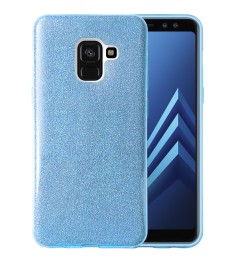 Силикон Glitter Samsung Galaxy A8 (2018) A530 (Синий)