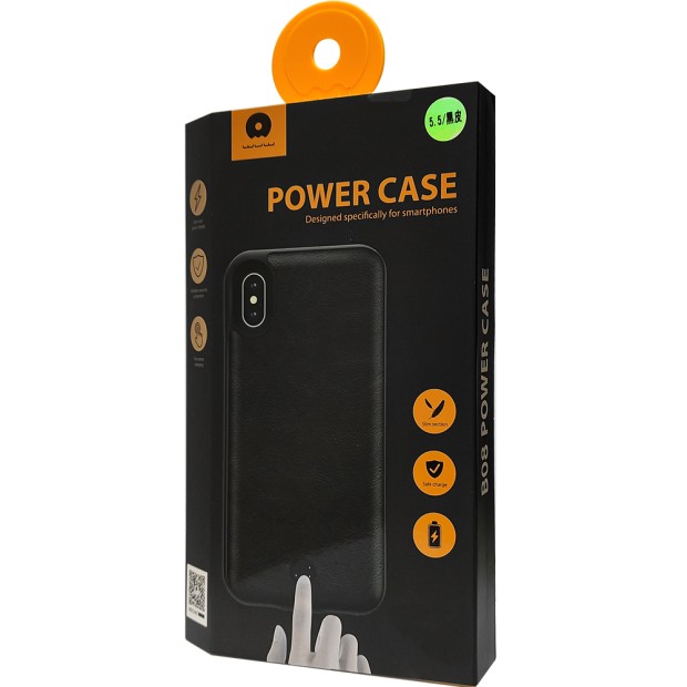 Чехол WUW Leather Case B08A PowerBank 4000mAh Apple iPhone 6 / 6s / 7 / 8 (Чёрный)