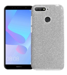 Силиконовый чехол Glitter Huawei Y6 (2018) / Y6 Prime 2018 / Honor 7a Pro (Серый..