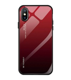 Накладка Glass Case Apple iPhone X / XS (Красный)