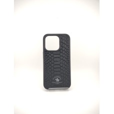 Чехол Leather Polo Knight Apple iPhone 15 Pro (Black)