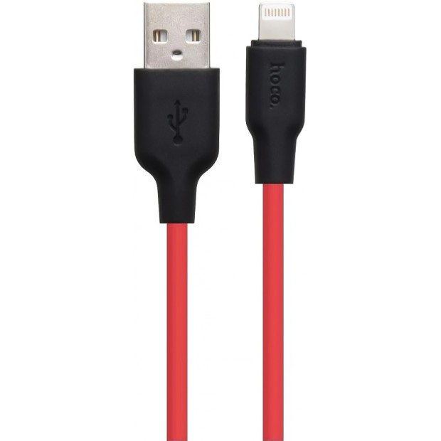 USB-кабель Hoco Silicone X21 (Lightning) (черно-красный)
