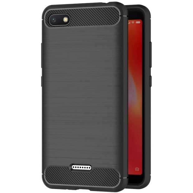 Силиконовый чехол Polished Carbon Xiaomi Redmi 6A (Черный)
