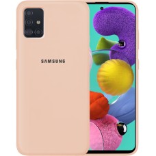 Силикон Original Round Case Logo Samsung Galaxy A51 (2020) (Пудровый)