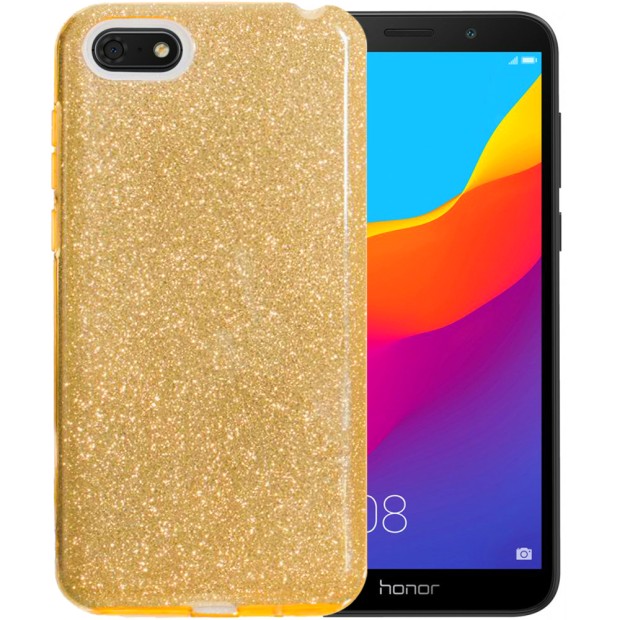 Силиконовый чехол Glitter Huawei Y5 Prime (2018) / Honor 7A (Золотой)