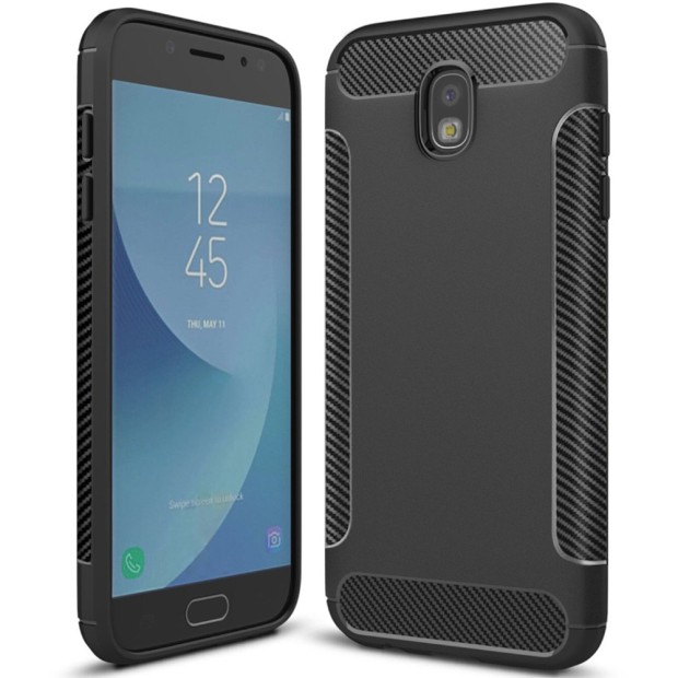 Силикон Soft Carbon Samsung Galaxy J7 (2017) J730 (Чёрный)