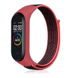 Ремешок Nylon Design Xiaomi Mi Band 3 / 4 (Красно-чёрный)