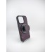 Чехол Leather Magsafe Case with PopSocket Apple IPhone 14 Pro (Dark Purple)