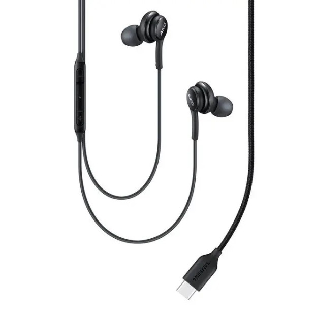 Проводные наушники-гарнитура вакуумные Samsung AKG EO-IG100BBEGWW (Type-C) (Чёрный)