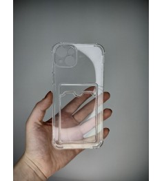 Силикон WS Card Case Apple iPhone 14 Plus (Прозрачный)