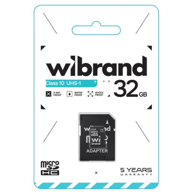 Карта памяти Wibrand MicroSDHC 32Gb (UHS-1) (Class 10) + SD-адаптер