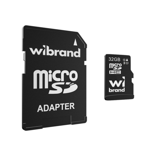 Карта памяти Wibrand MicroSDHC 32Gb (UHS-1) (Class 10) + SD-адаптер