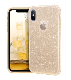 Силикон Glitter Apple iPhone X / XS (Золотой)