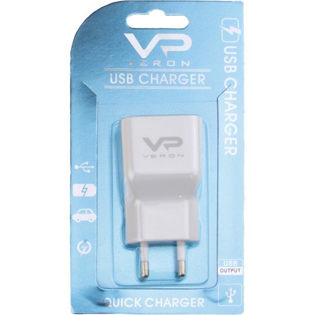 СЗУ-адаптер USB Veron AD-19 QC3.0 18W (Белый)