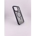 Силикон iPaky Carbon Clear with MagSafe iPhone 15 Pro Max (Black)
