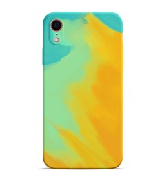 Силикон WAVE Watercolor Case iPhone XR (yellow/dark green)